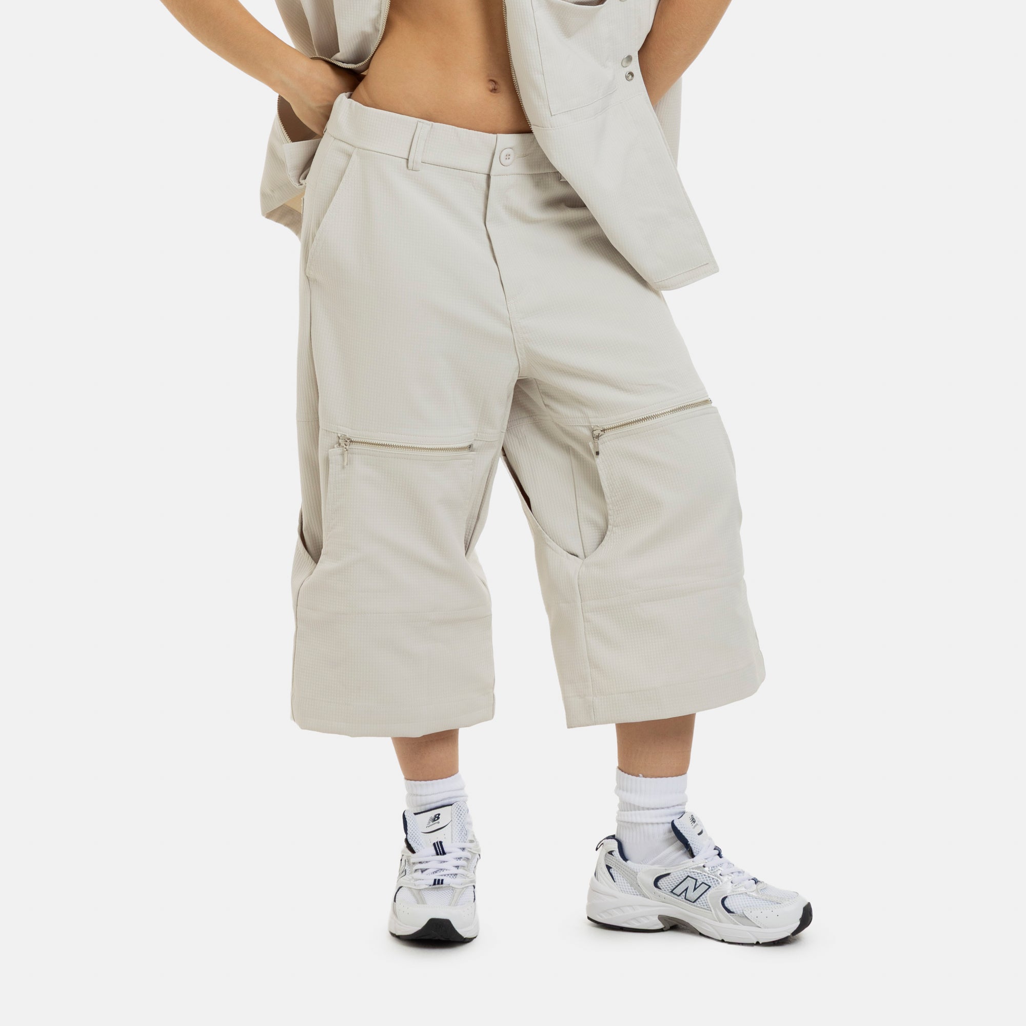 Beige Active Convertible Pants