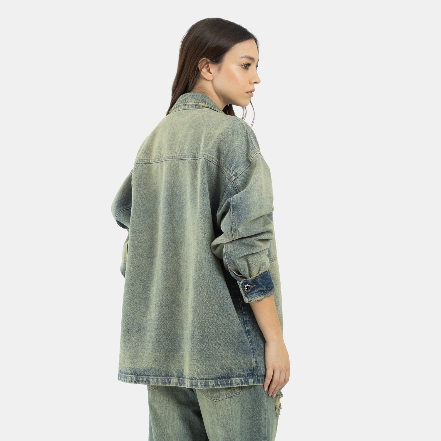 Dirty Wash Denim Overshirt WOMAN