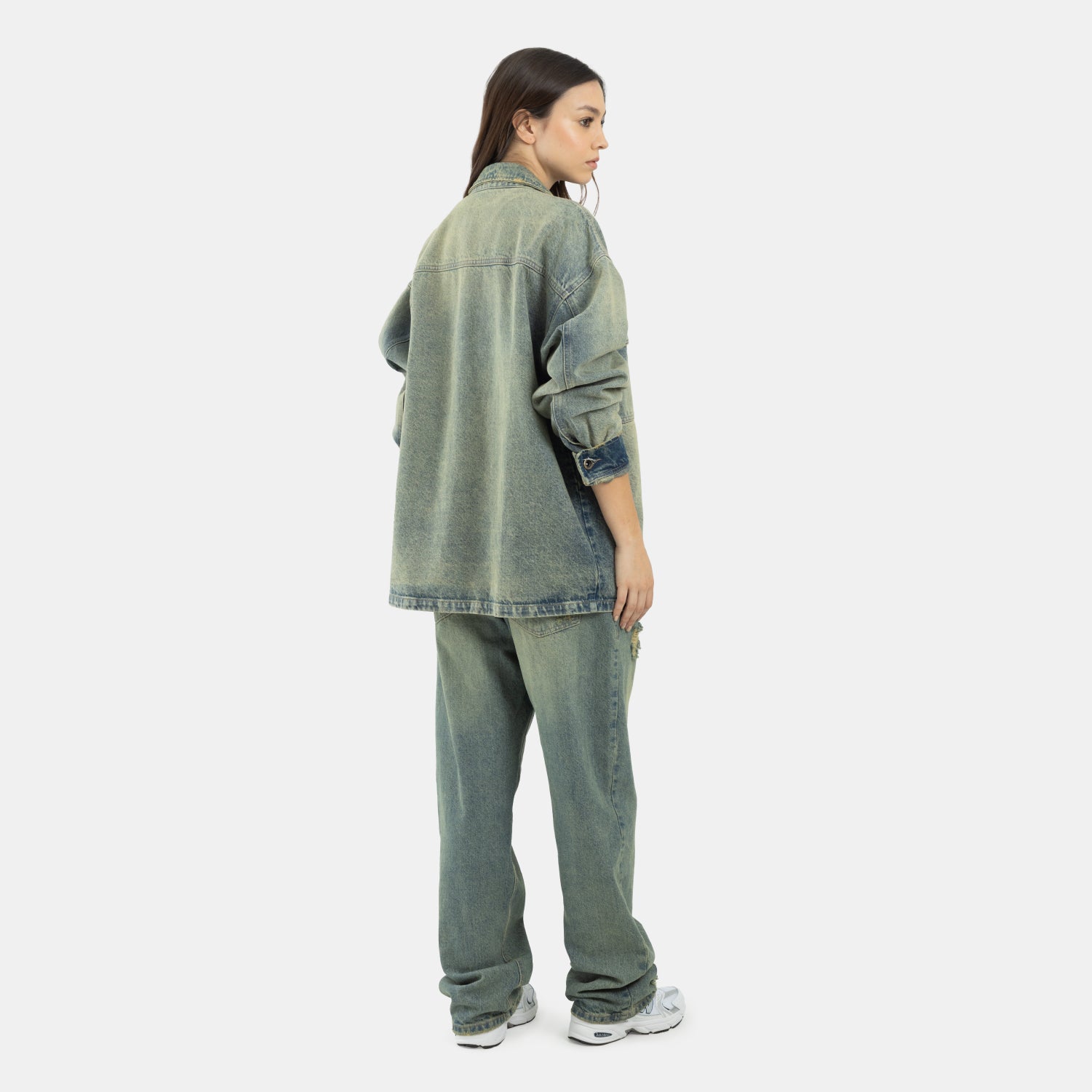Dirty Wash Denim Overshirt WOMAN