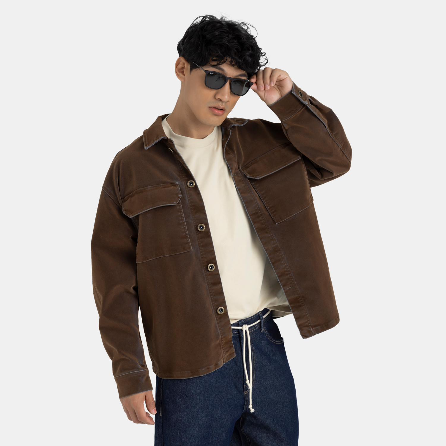 Corduroy Denim Overshirt Coffee