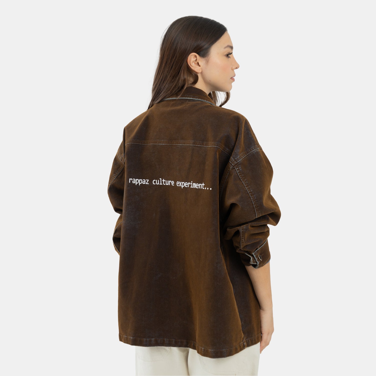 Corduroy Denim Overshirt Coffee WOMAN