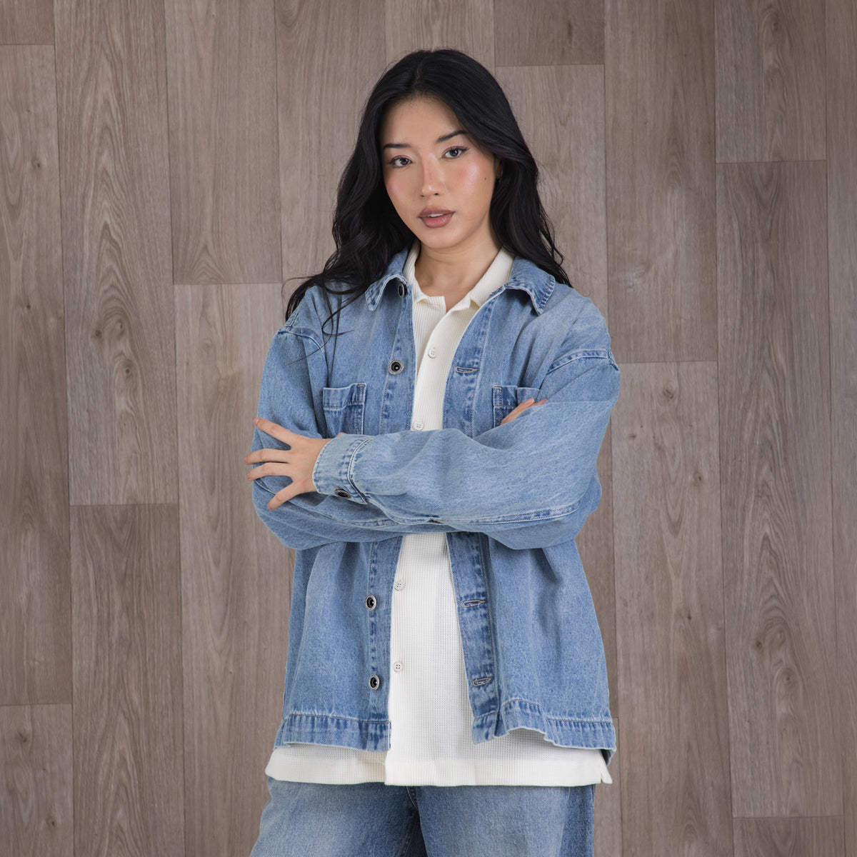 Work Denim Overshirt Azul Claro