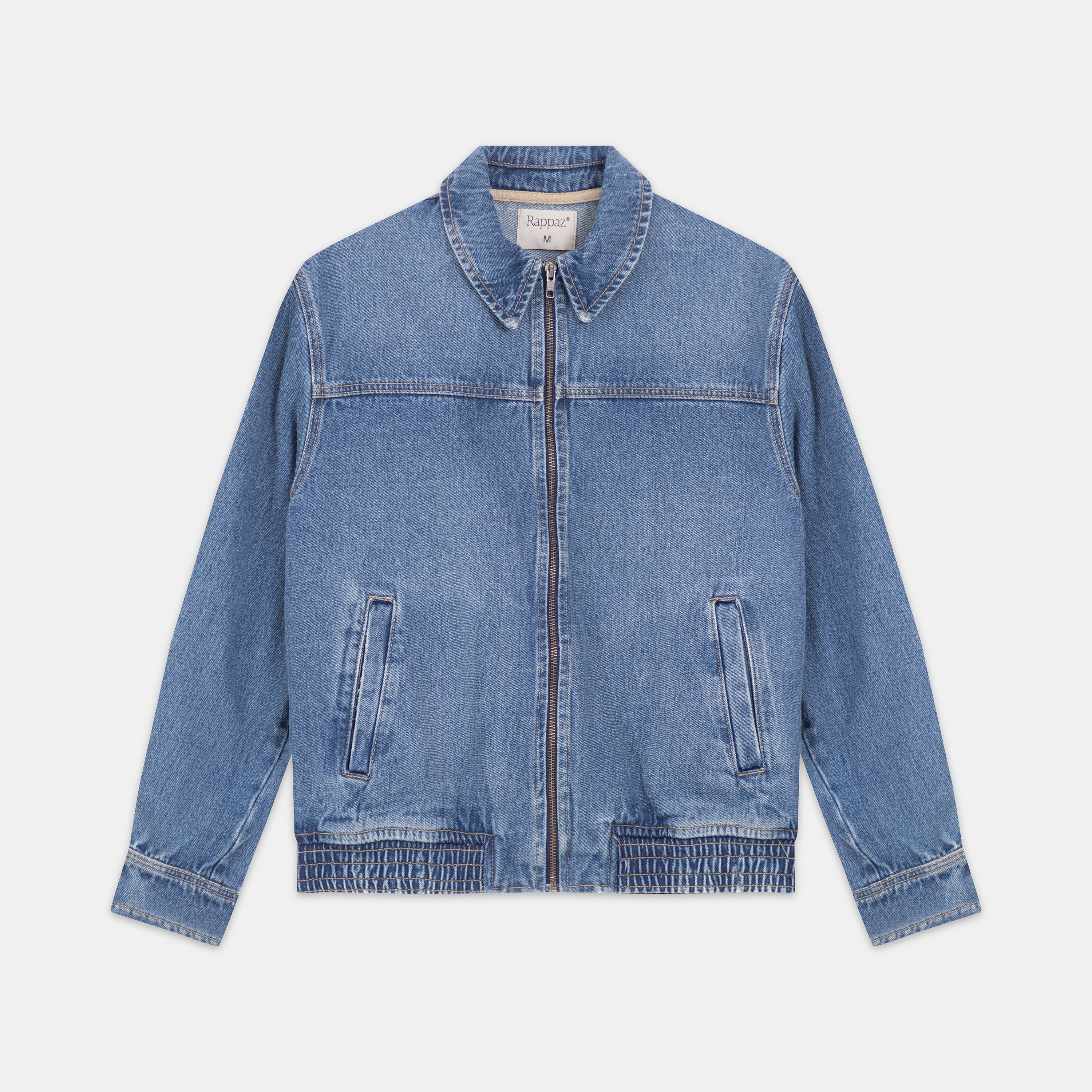 Bomber Denim Jacket Azul Medio