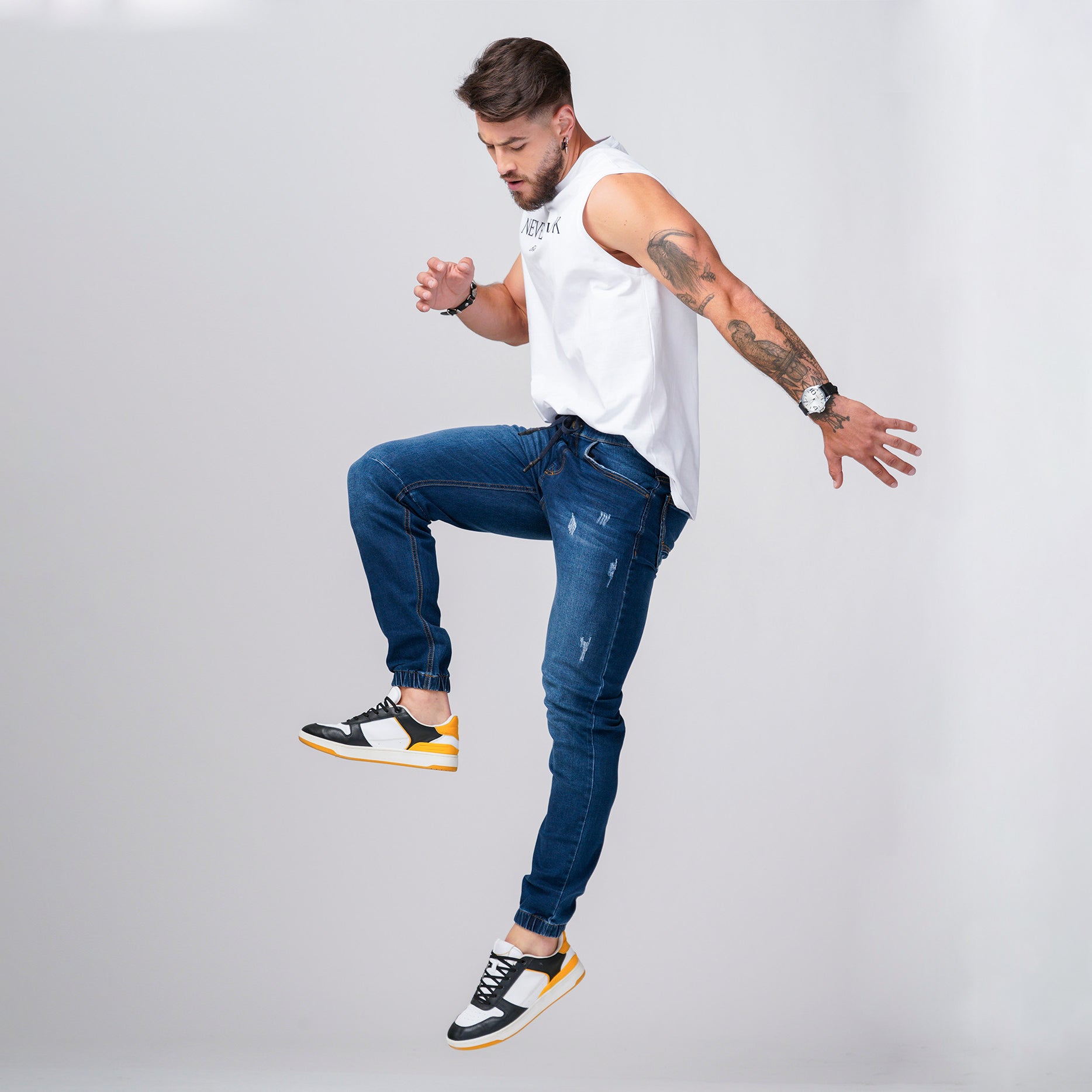 Jogger Denim Color Azul Oscuro Marca Rappaz