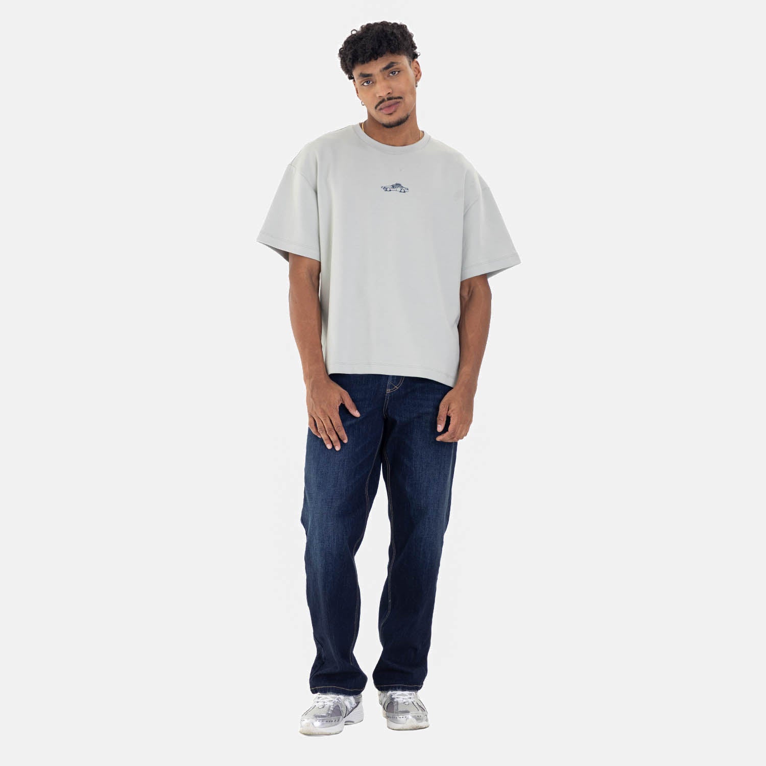 Boxy Fit City Sketch Tee Sage