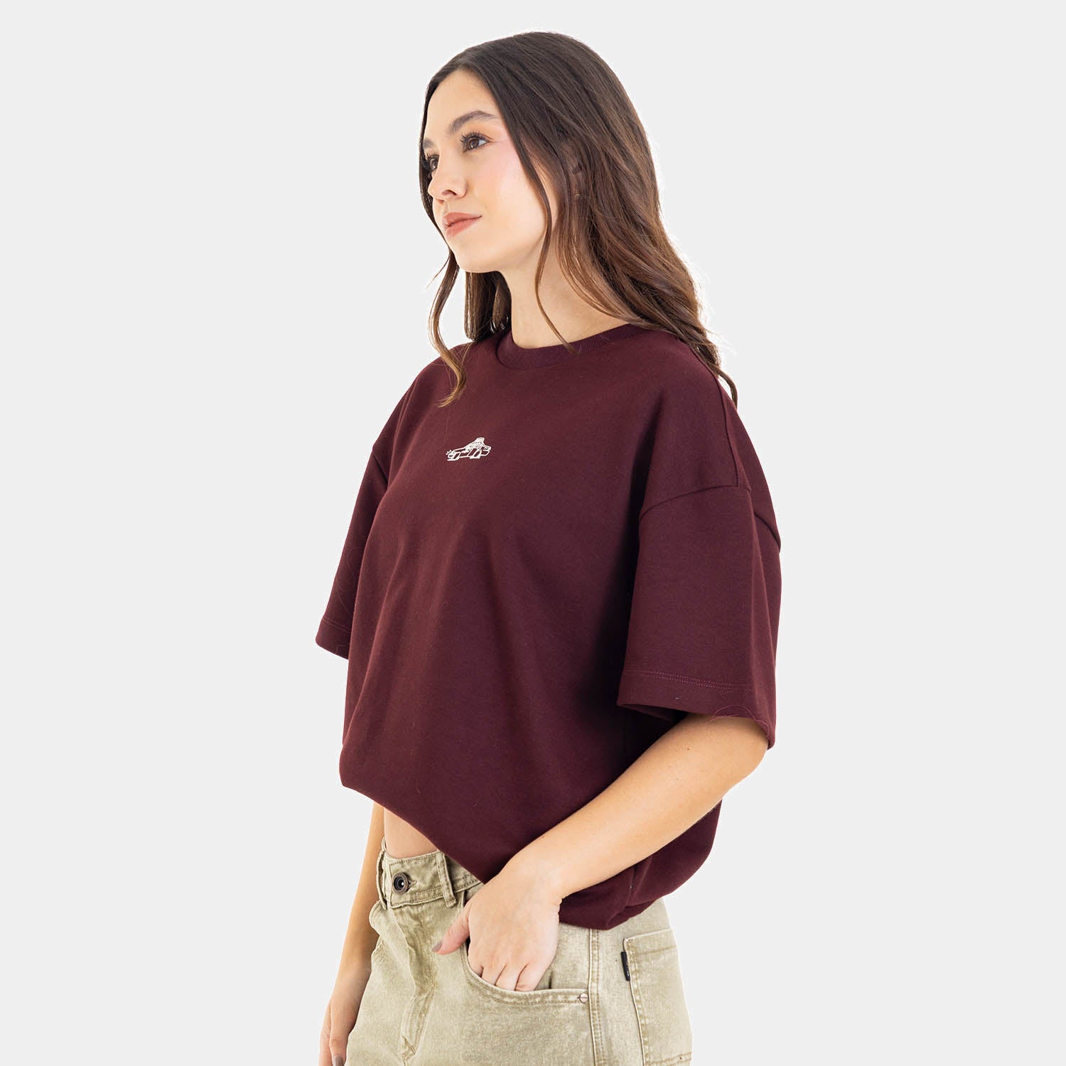 Boxy Fit City Sketch Tee Wine