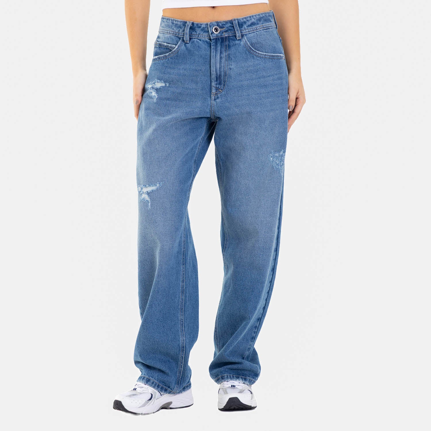 Clean Relaxed Fit Jeans Mid Blue