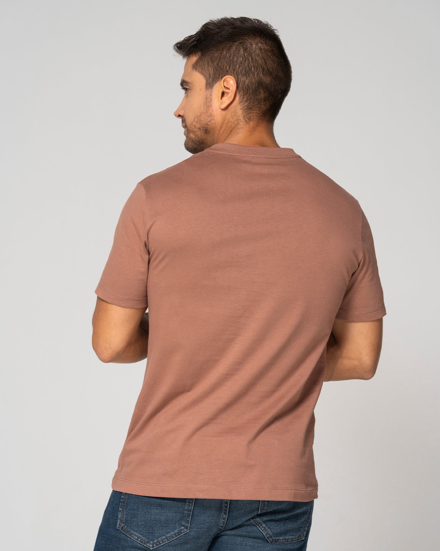 Camiseta Slim Color Mocca Y Beige Marca Rappaz