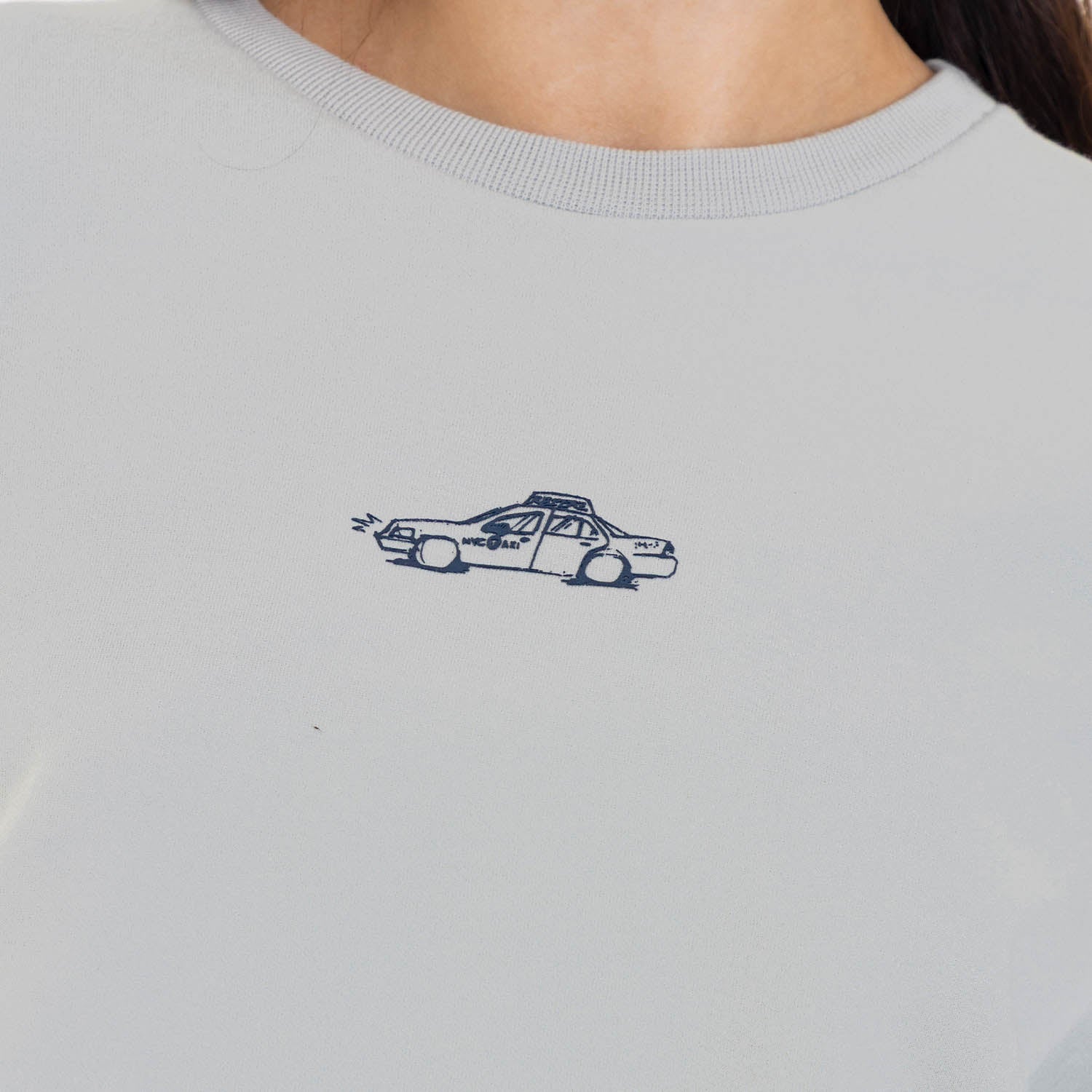 Boxy Fit City Sketch Tee Sage