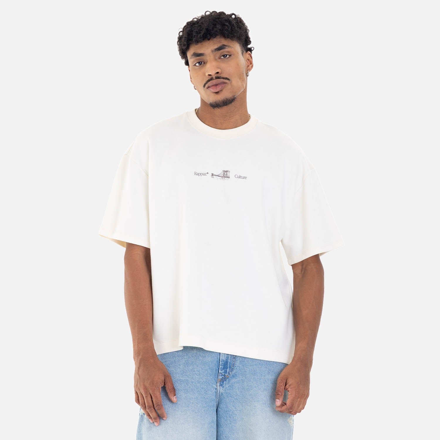 Boxy Fit Tee Brooklyn Bridge Ivory