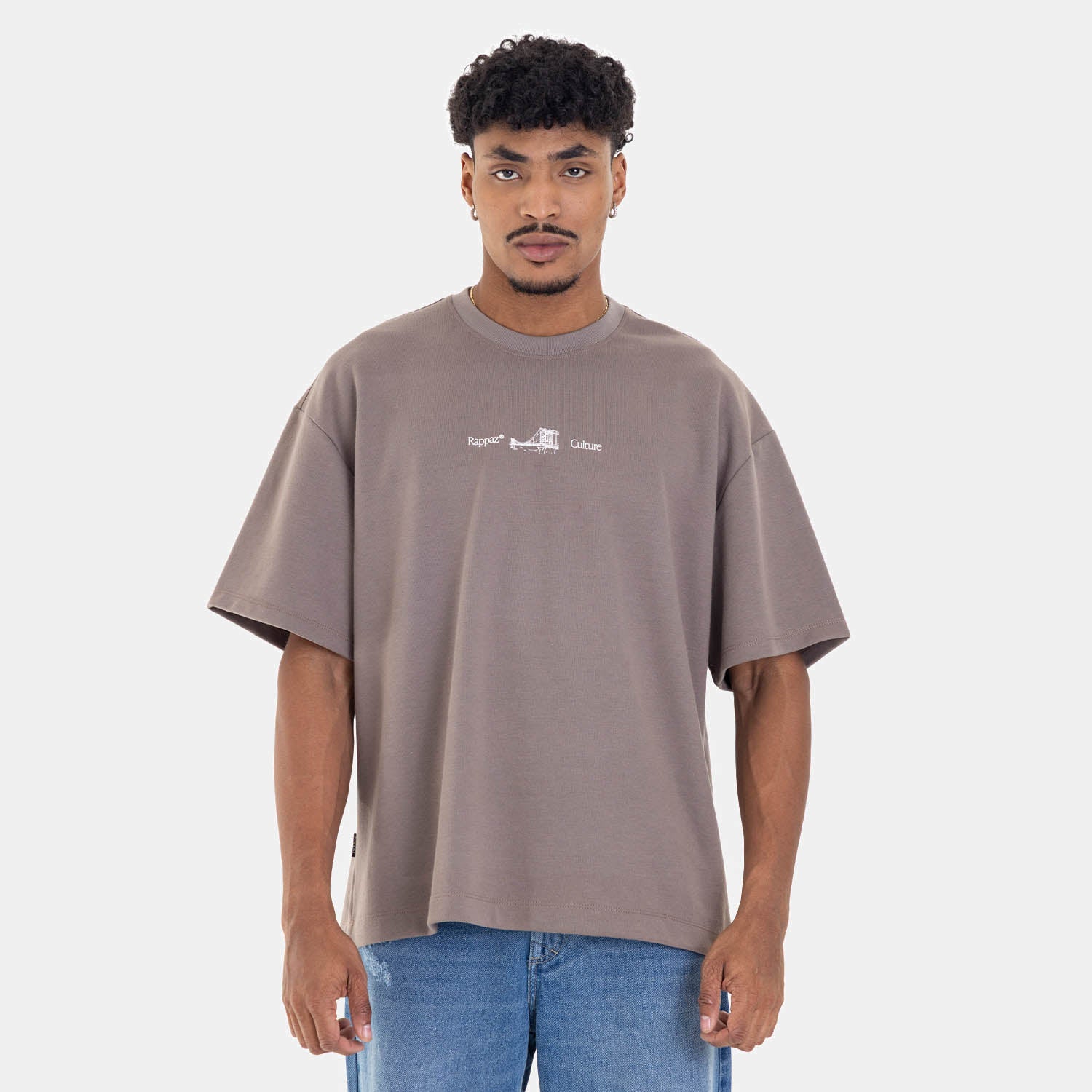 Boxy Fit Tee Brooklyn Bridge Taupe