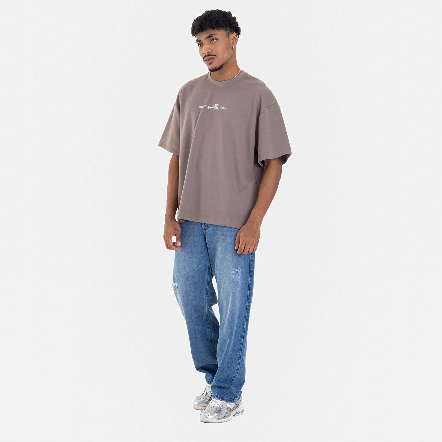 Boxy Fit Tee Brooklyn Bridge Taupe