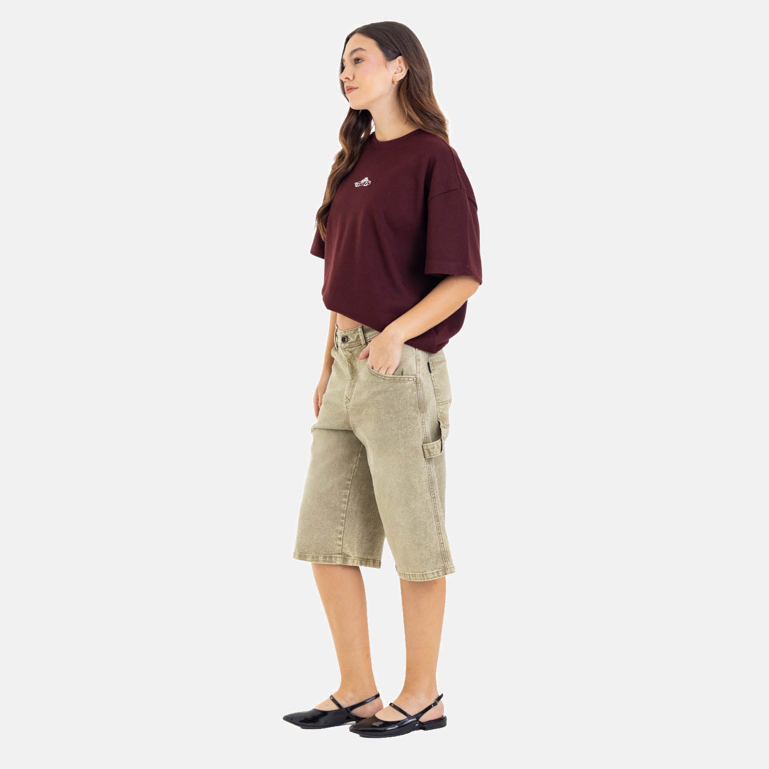 Boxy Fit City Sketch Tee Wine