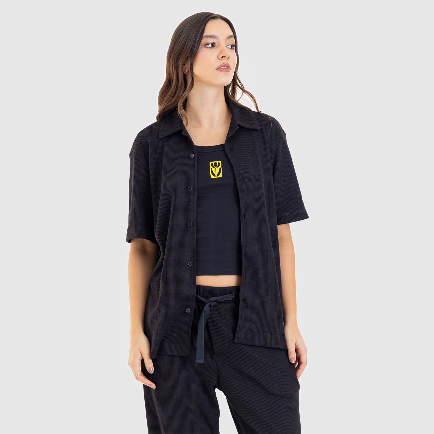 Relaxed Short Sleeve Shirt Black