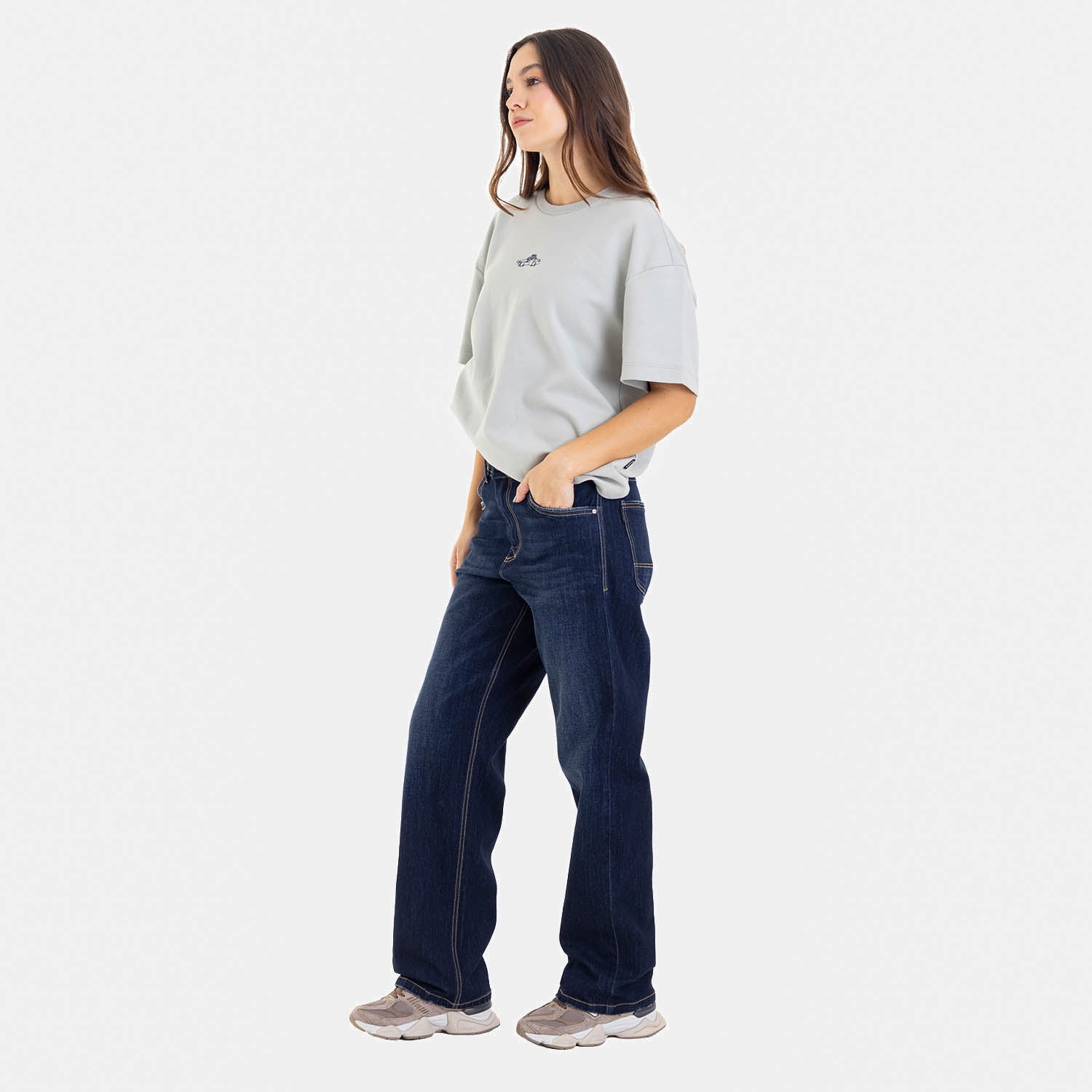 Boxy Fit City Sketch Tee Sage