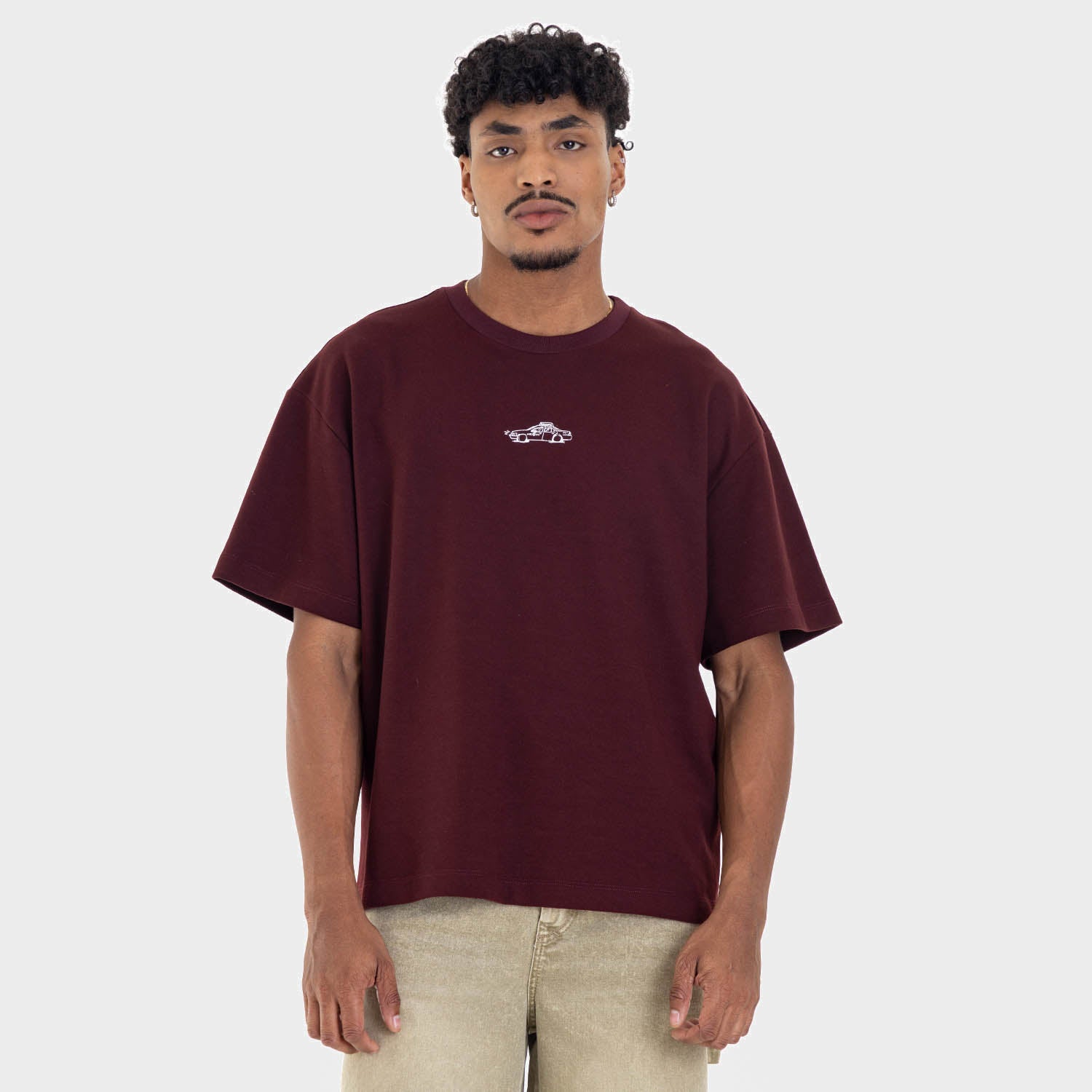 Boxy Fit City Sketch Tee Wine