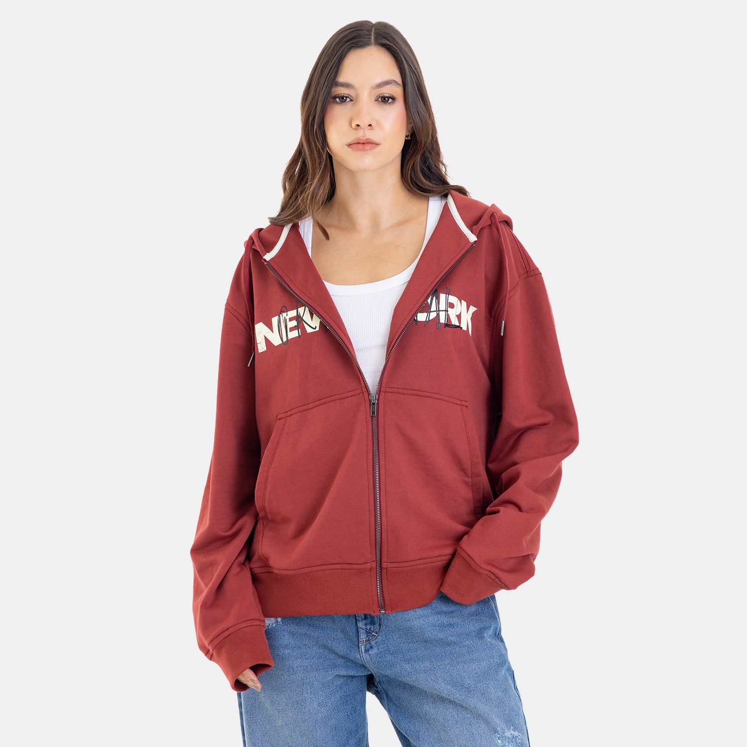 Zip Hoodie Regular Fit Red