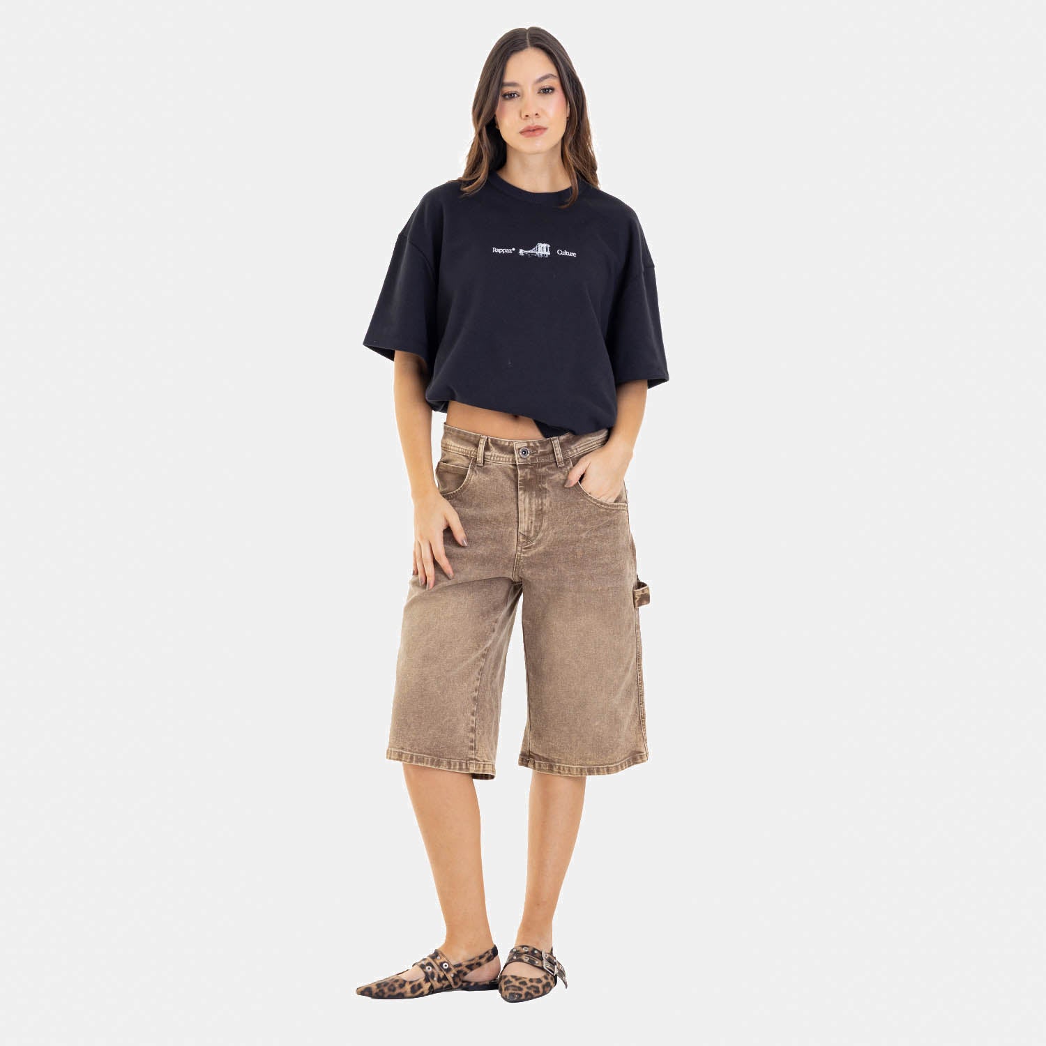 Boxy Fit Tee Brooklyn Bridge Black