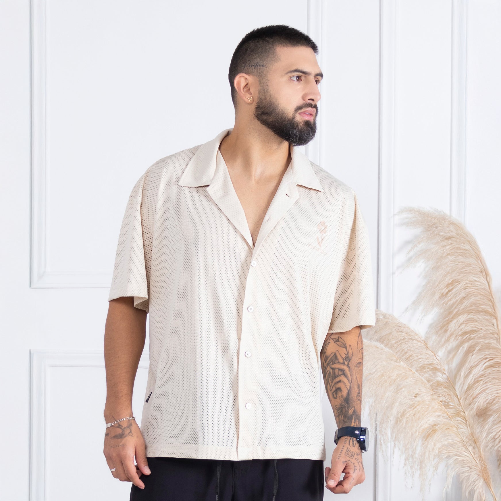 Camisa Over Size Tendencia Malla Estampado Flowers Marca Rappaz