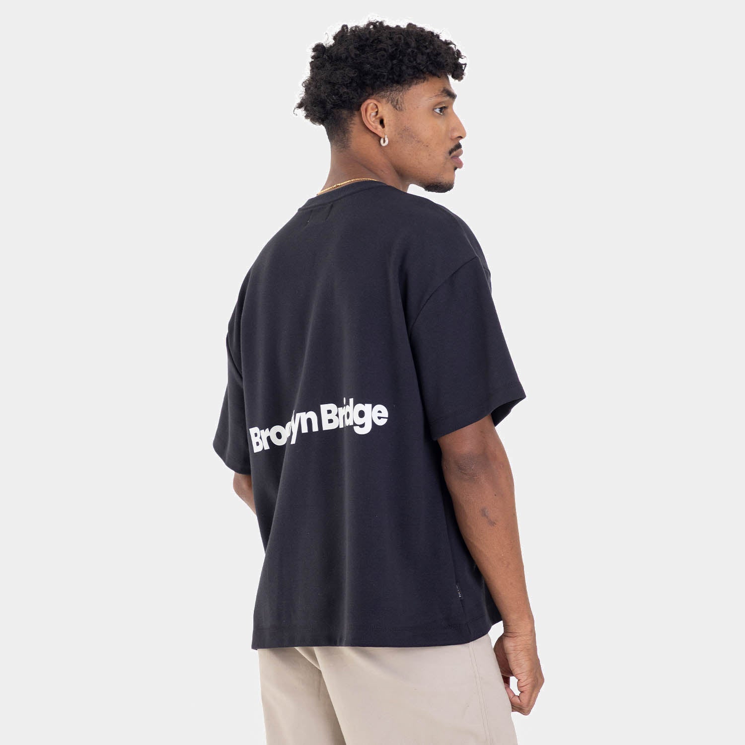 Boxy Fit Tee Brooklyn Bridge Black