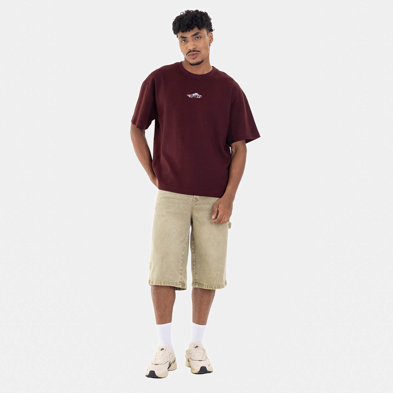 Boxy Fit City Sketch Tee Wine