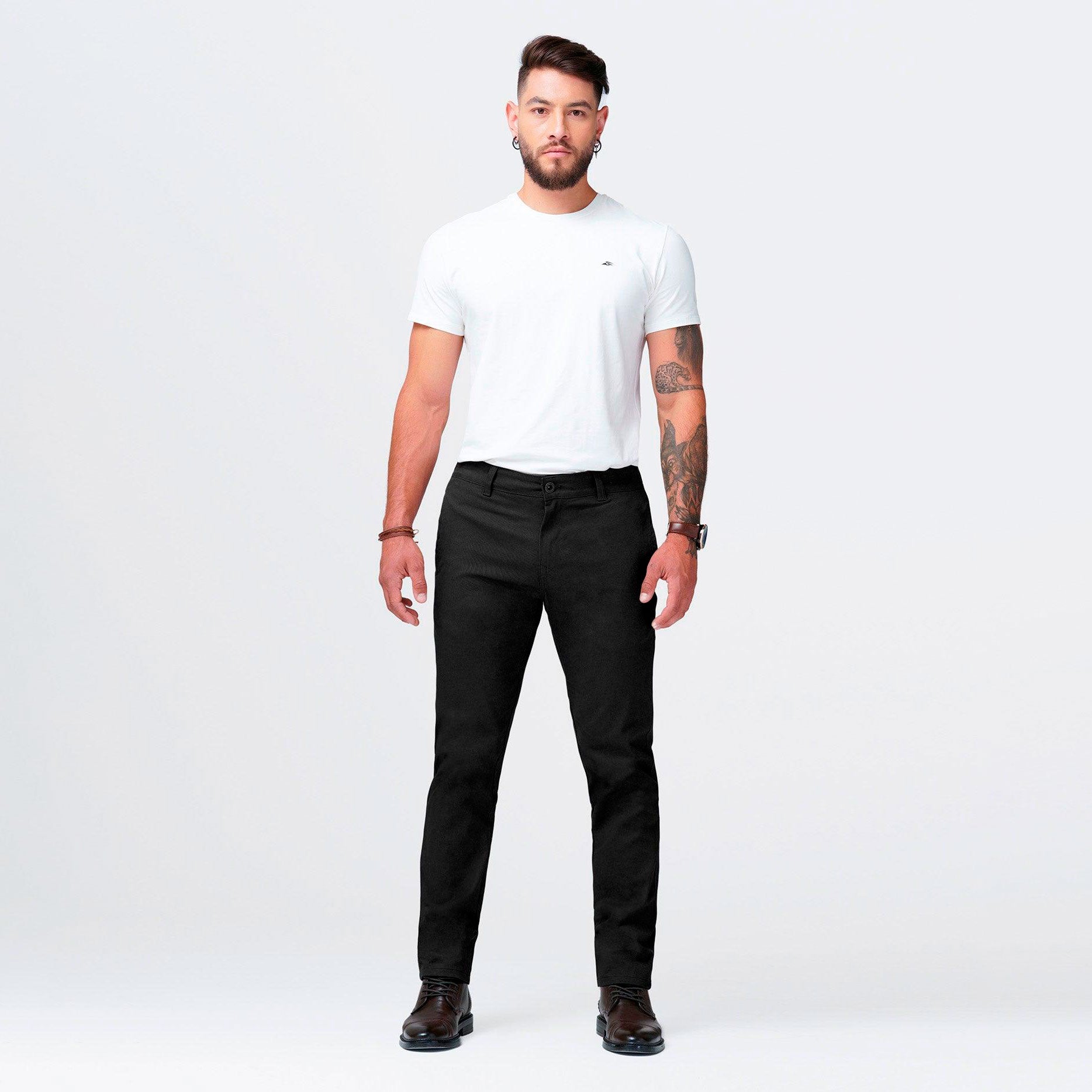 Pantalón New Chino Color Negro, Kaki Y Chocolate Marca Rappaz