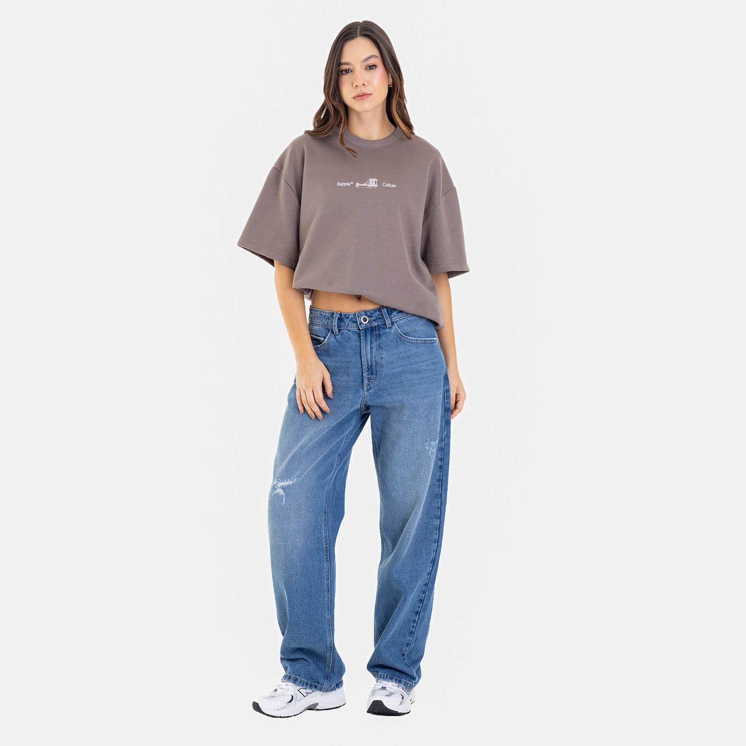 Boxy Fit Tee Brooklyn Bridge Taupe