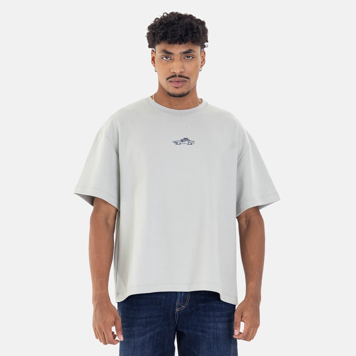 Boxy Fit City Sketch Tee Sage