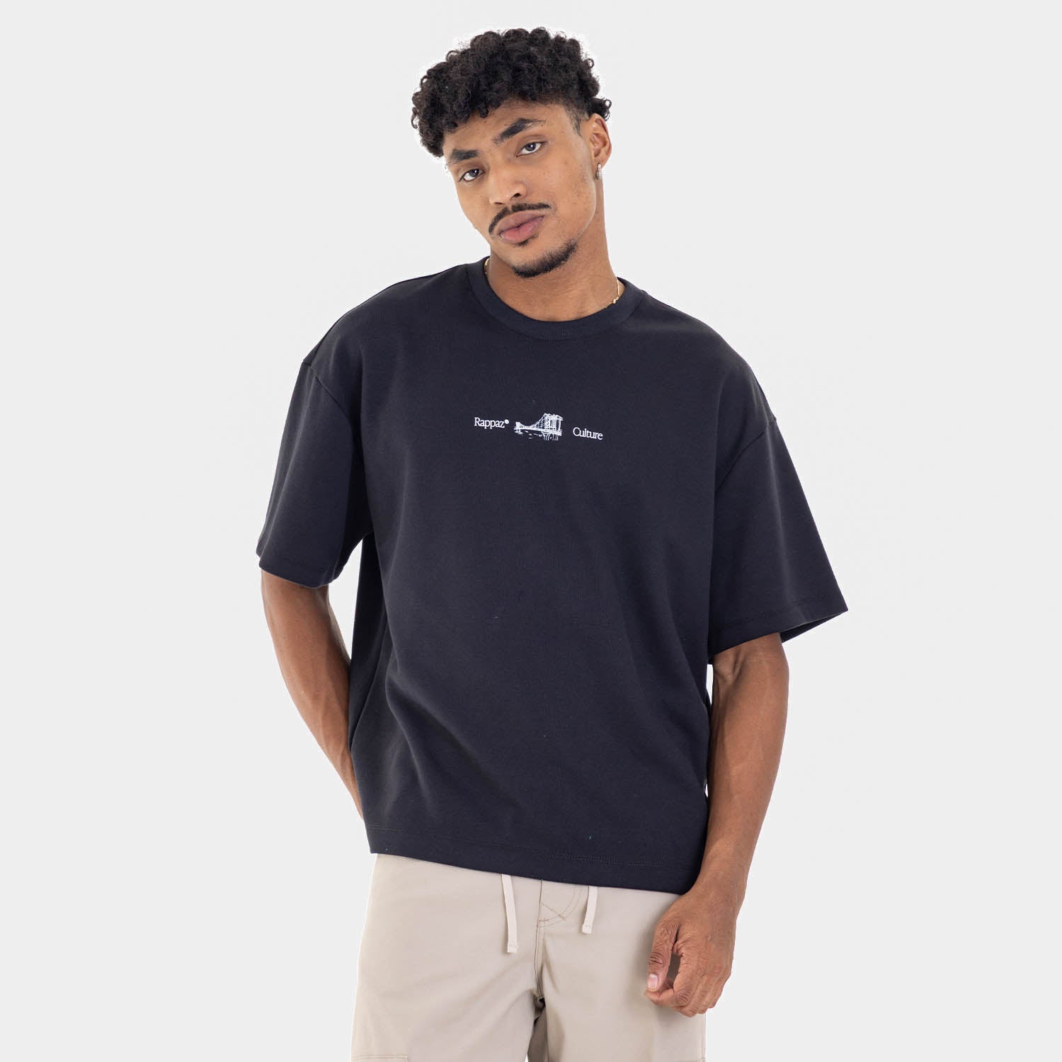 Boxy Fit Tee Brooklyn Bridge Black