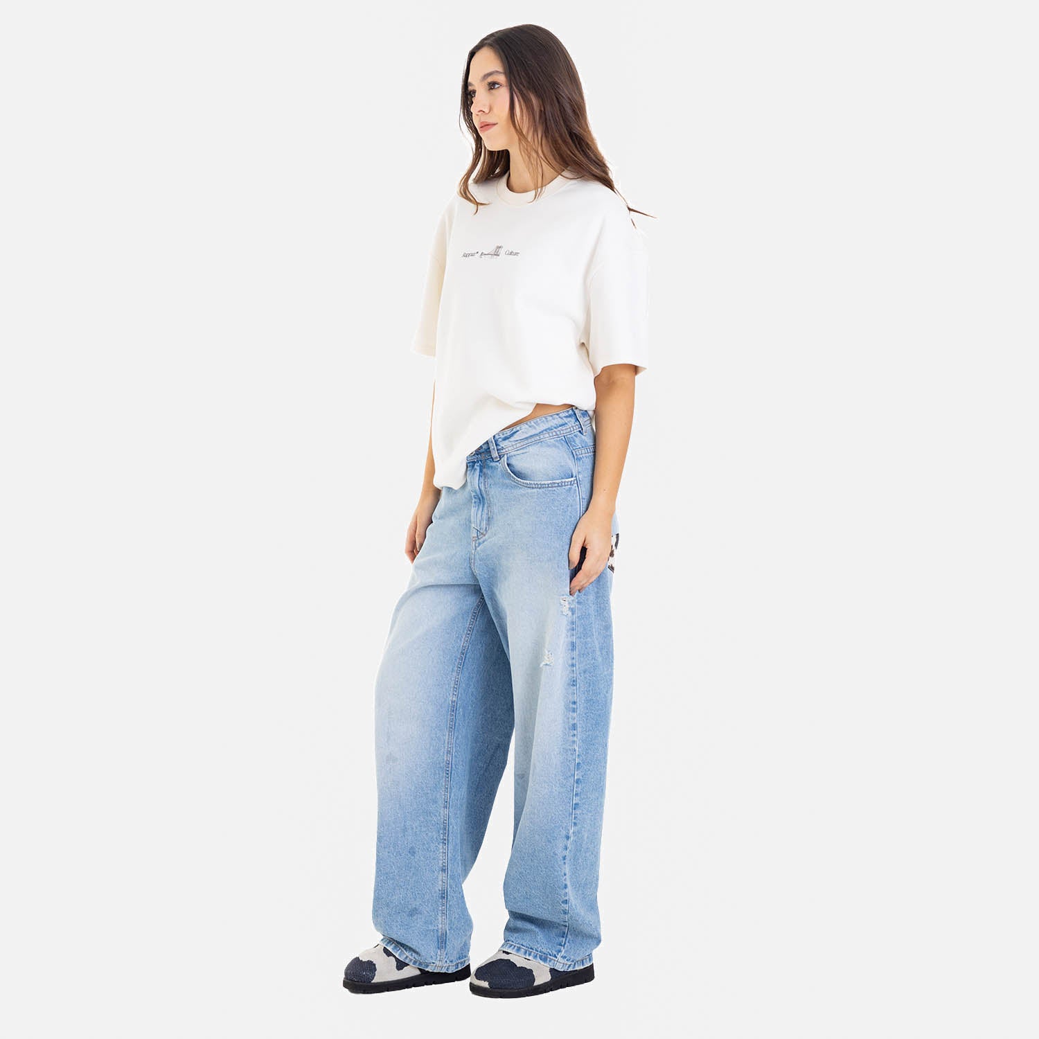 Cow Barrel Fit Denim Light Blue