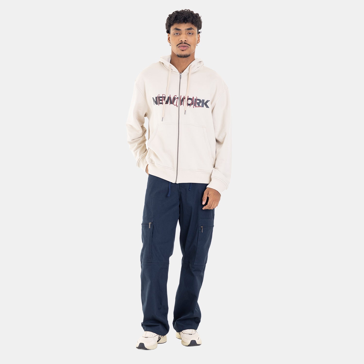 Zip Hoodie Regular Fit Beige