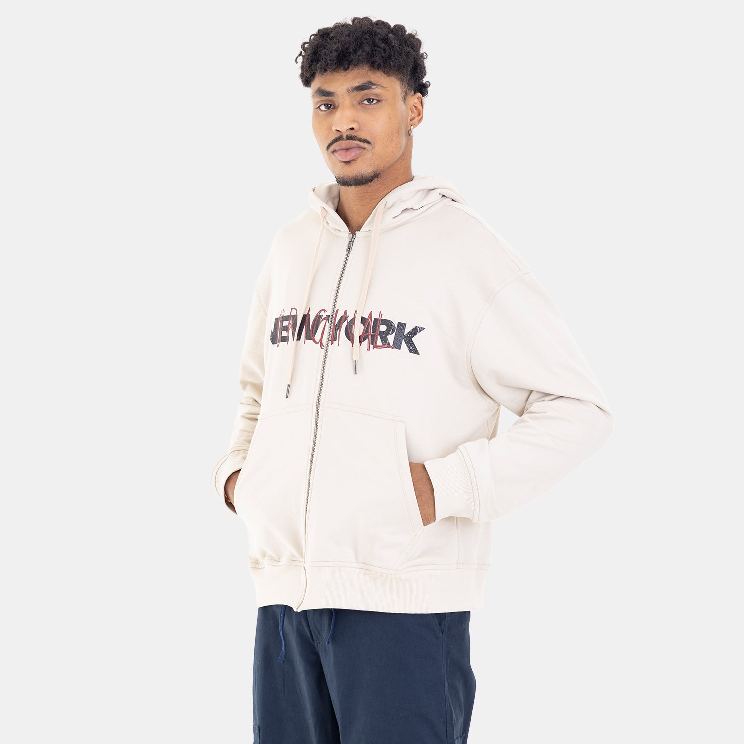 Zip Hoodie Regular Fit Beige