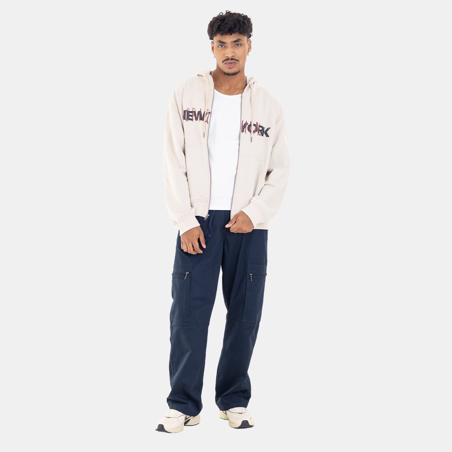 Zip Hoodie Regular Fit Beige