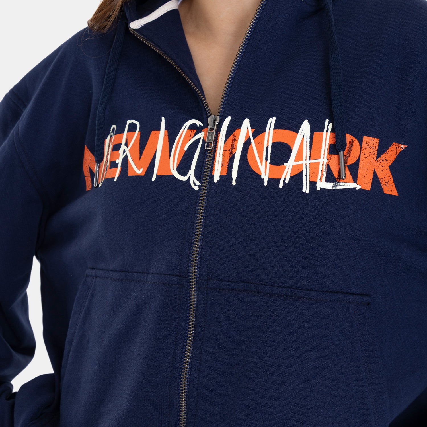 Zip Hoodie Regular Fit Dark Blue