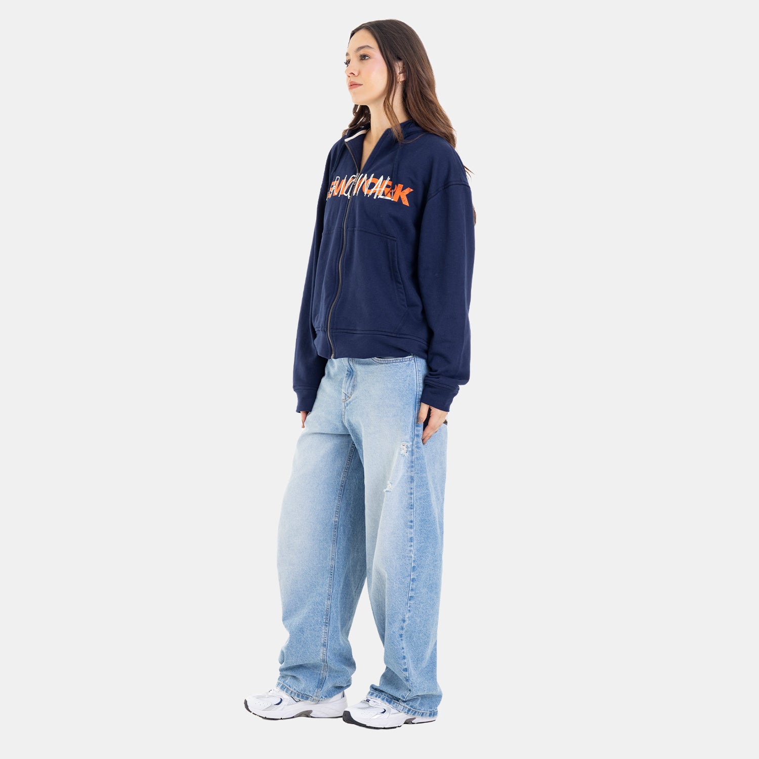 Zip Hoodie Regular Fit Dark Blue
