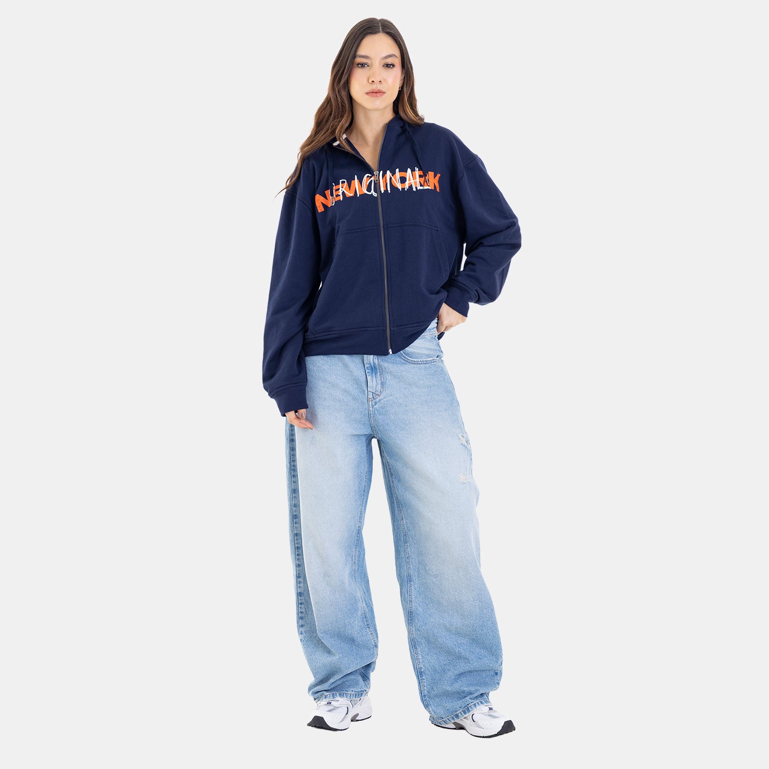 Zip Hoodie Regular Fit Dark Blue