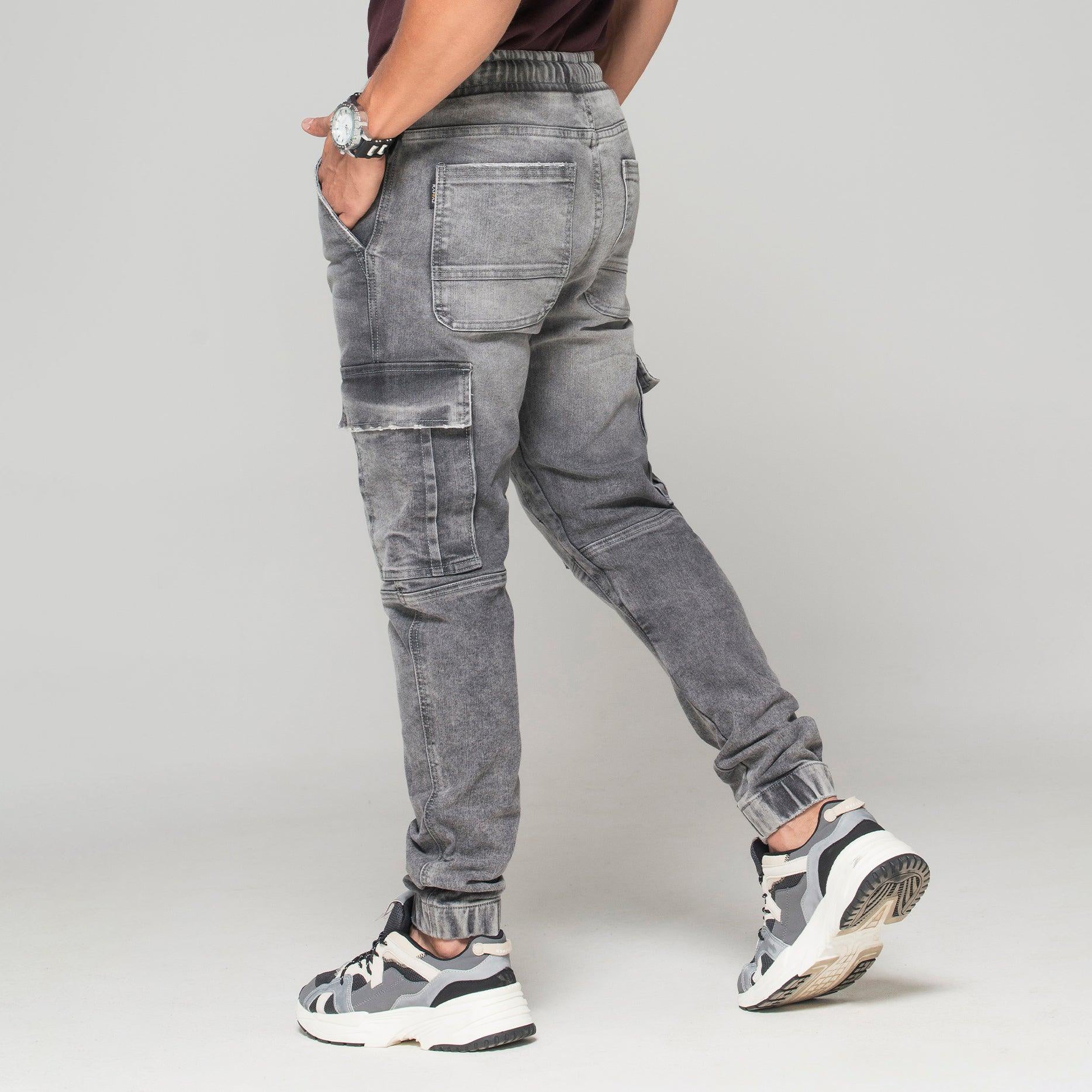 Jogger Tipo Cargo Efecto Humo Pretina Con Cordón Bota resortada Marca