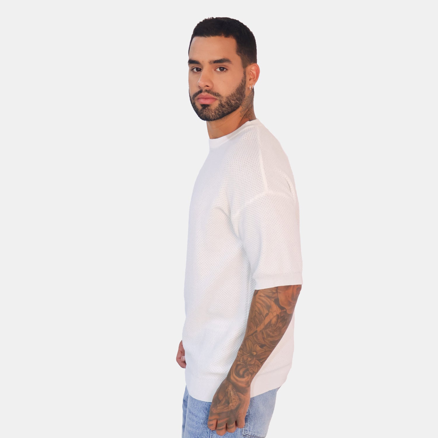 Textured Knit Tee Ivory