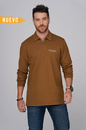 Buzo Polo Color Ladrillo Marca Rappaz