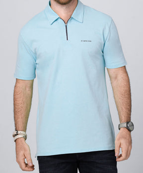 Camiseta Tipo Polo Clásica Color Azul Claro Marca Rappaz